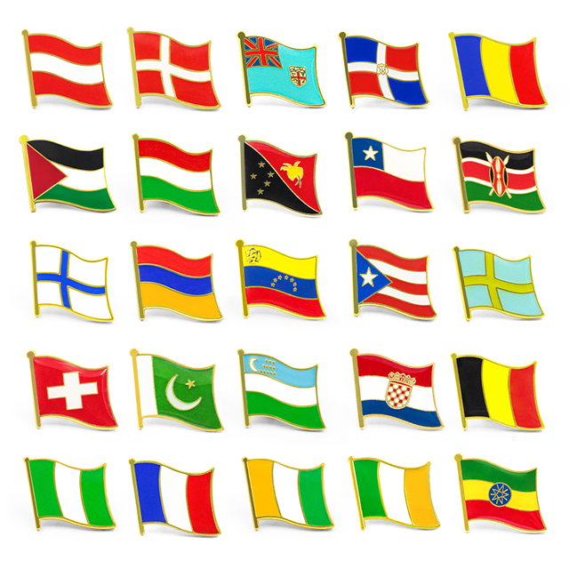 Niestandardowa emaliowana przypinka z flagą