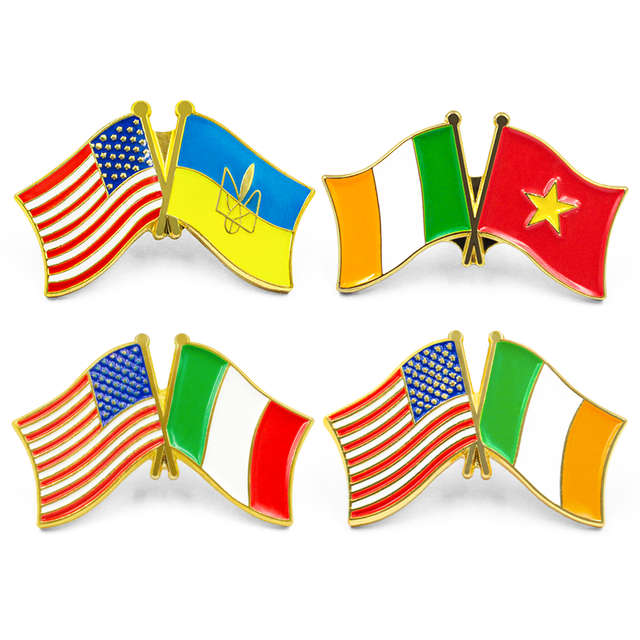 Miękka, twarda emaliowana przypinka z flagą kraju