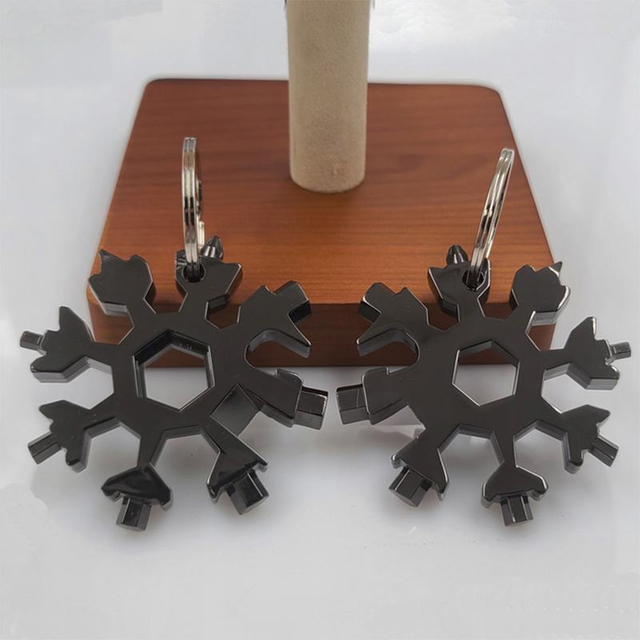 Desuccus 18-w-1 narzędzie wielofunkcyjne w kształcie płatka śniegu ze stali nierdzewnej otwieracz do butelek w kształcie płatka śniegu/zestaw płaskich wkrętaków krzyżakowych/klucz 